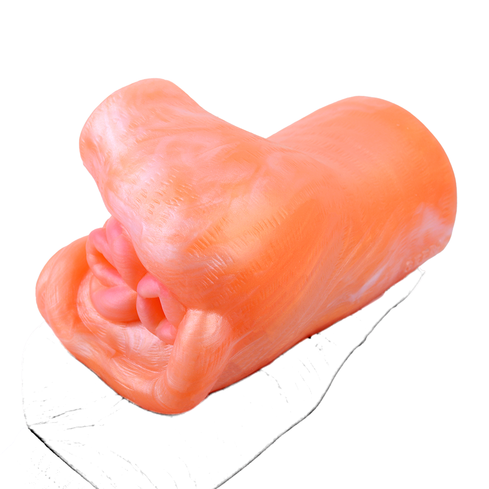 Orange Silicone Vibrating Pig Butt Male Masturbator