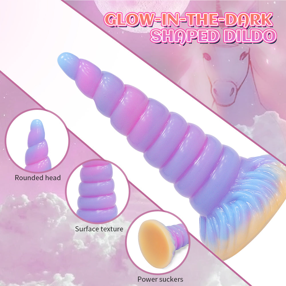 7 Inch Silicone Unicorn Glow In The Dark Dildo