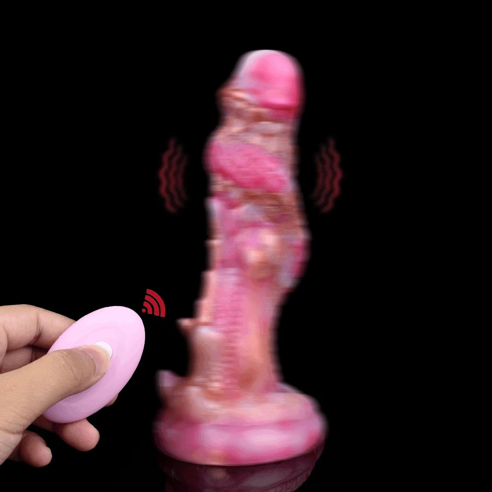 8 Inch Pink Silicone Vibrating Dragon Dildo