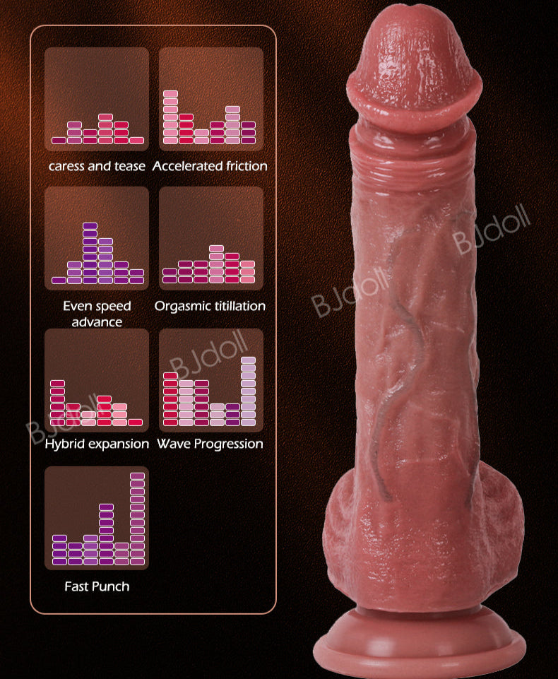 9 Inch Silicone Realistic Control Thrusting Dildo