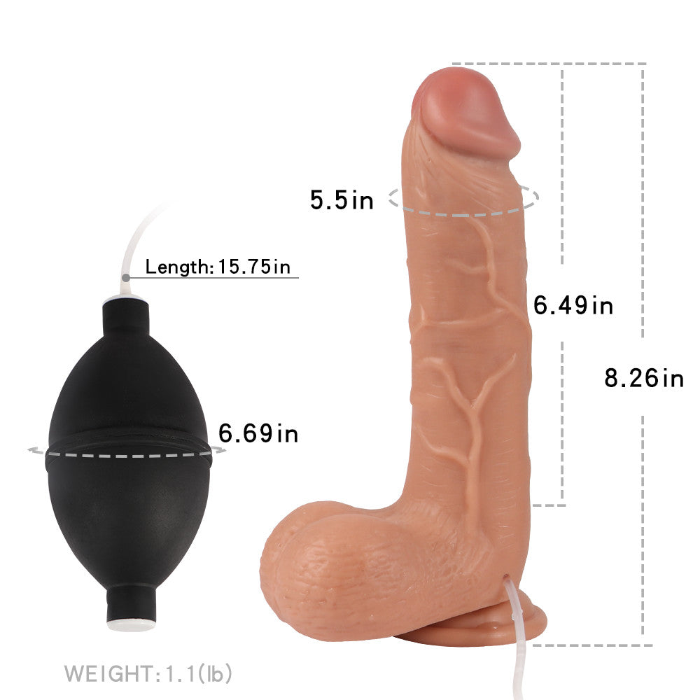 8 Inch Realistic Silicone Squirting Dildo
