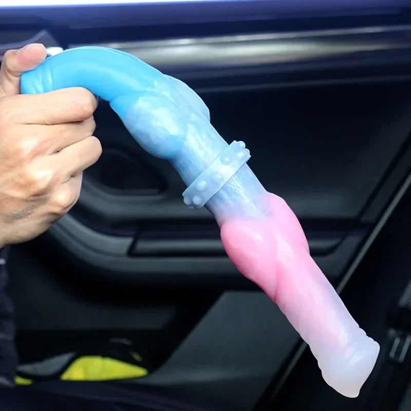 Blue Pink Knot Dog Double Dildo