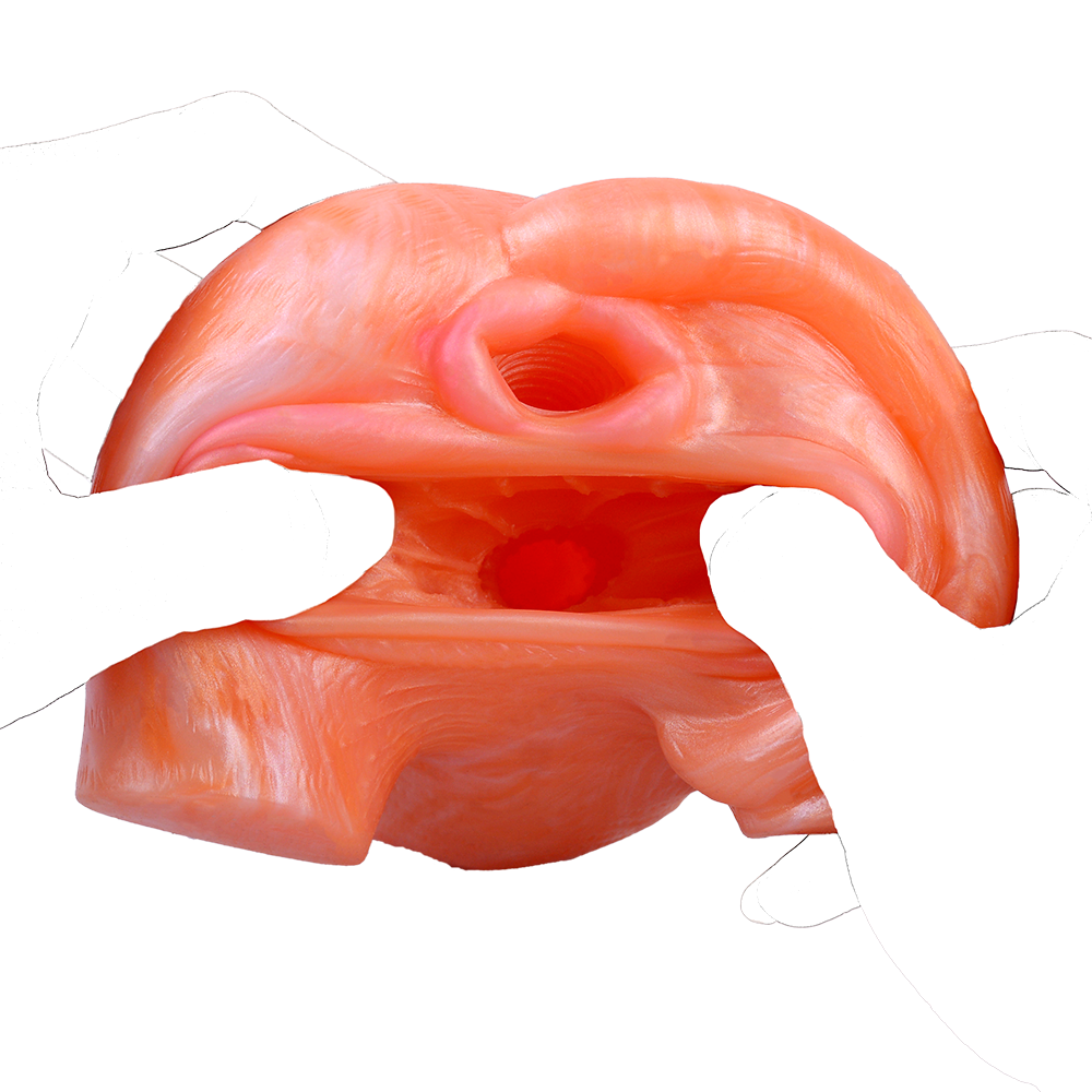 Orange Silicone Vibrating Pig Butt Male Masturbator