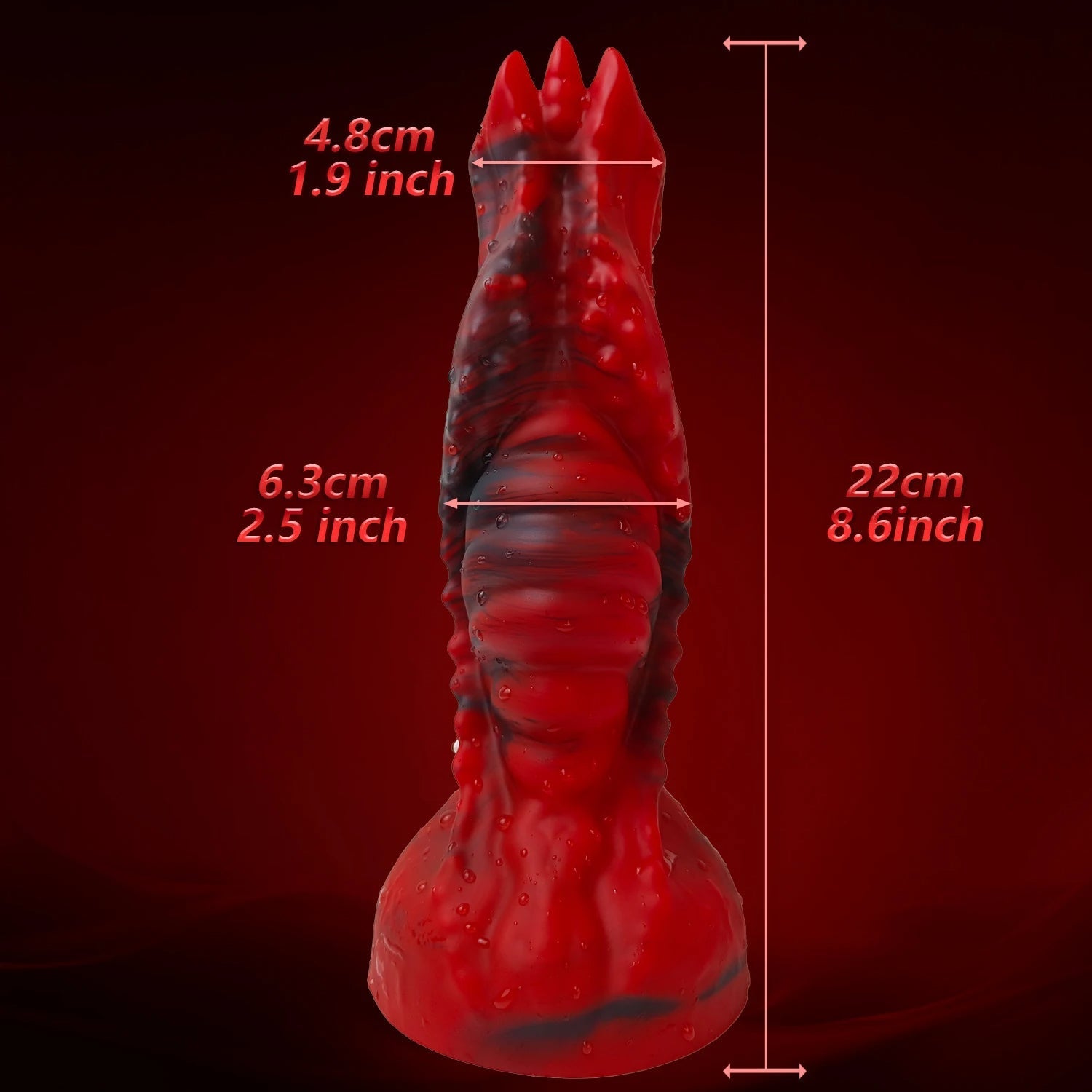 8 Inch Red Strong Suction Cup Dragon Dildo