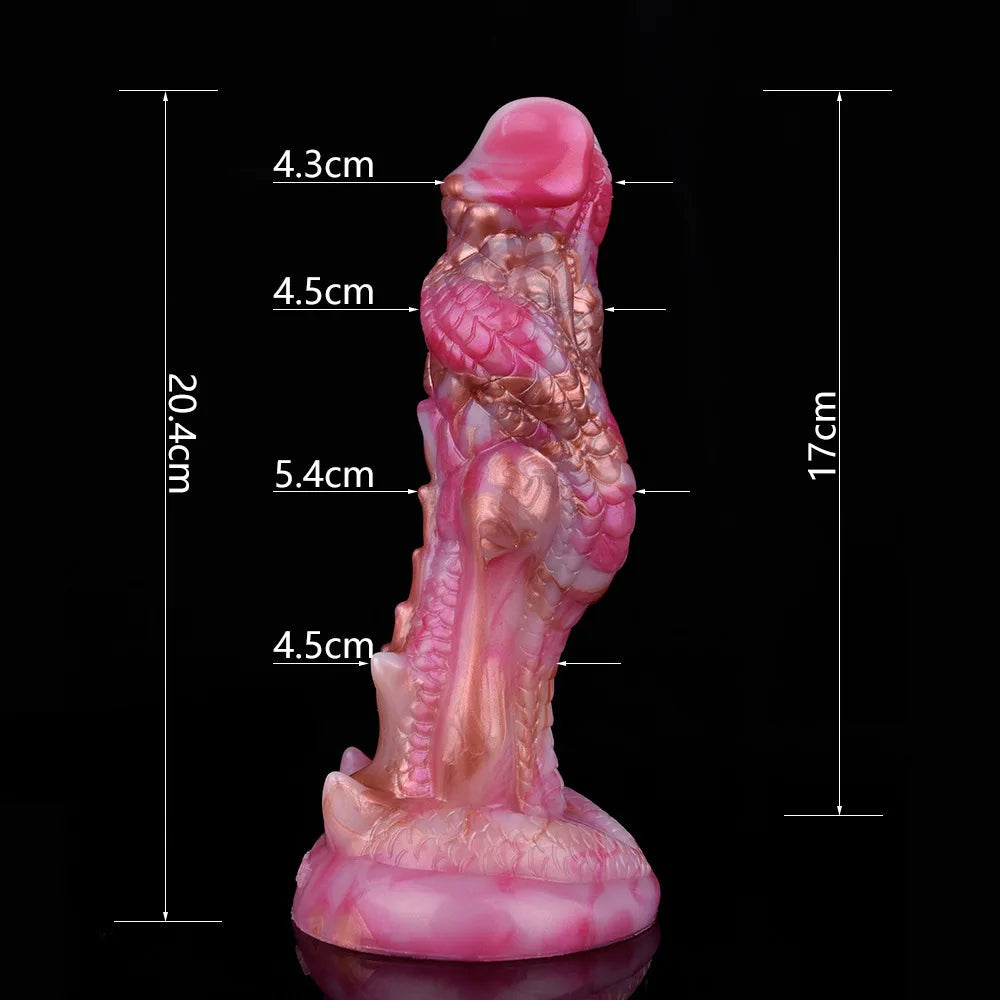 8 Inch Pink Silicone Vibrating Dragon Dildo