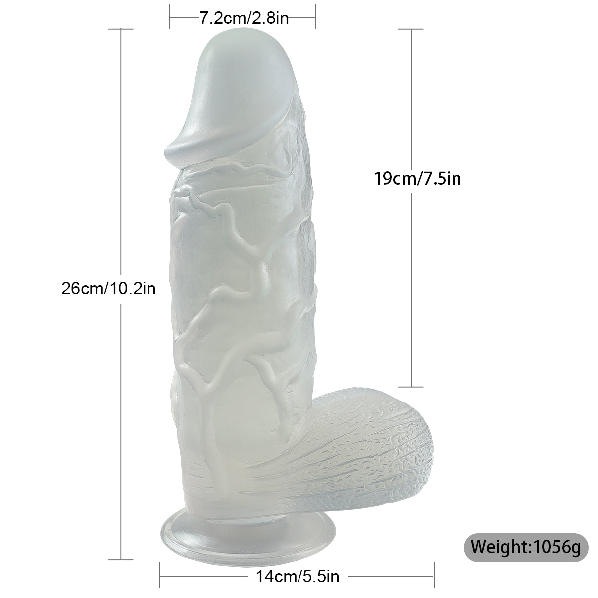 10 Inch White Thick Jelly Dildo