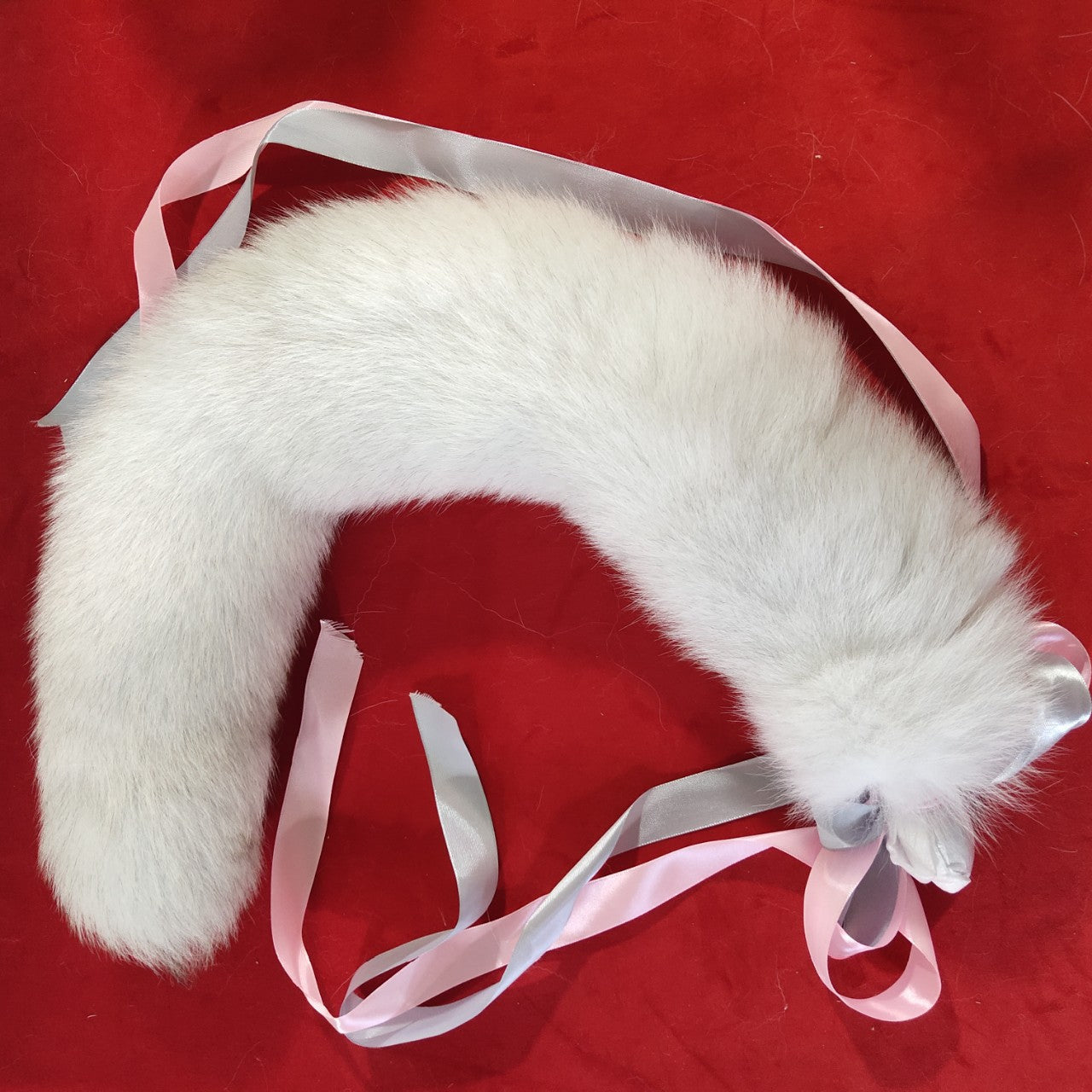 White Metal Fox Tail Butt Plug