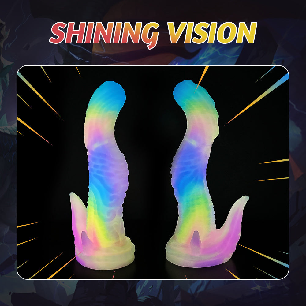 Rainbow Luminous Anal Alien Dragon Dildo