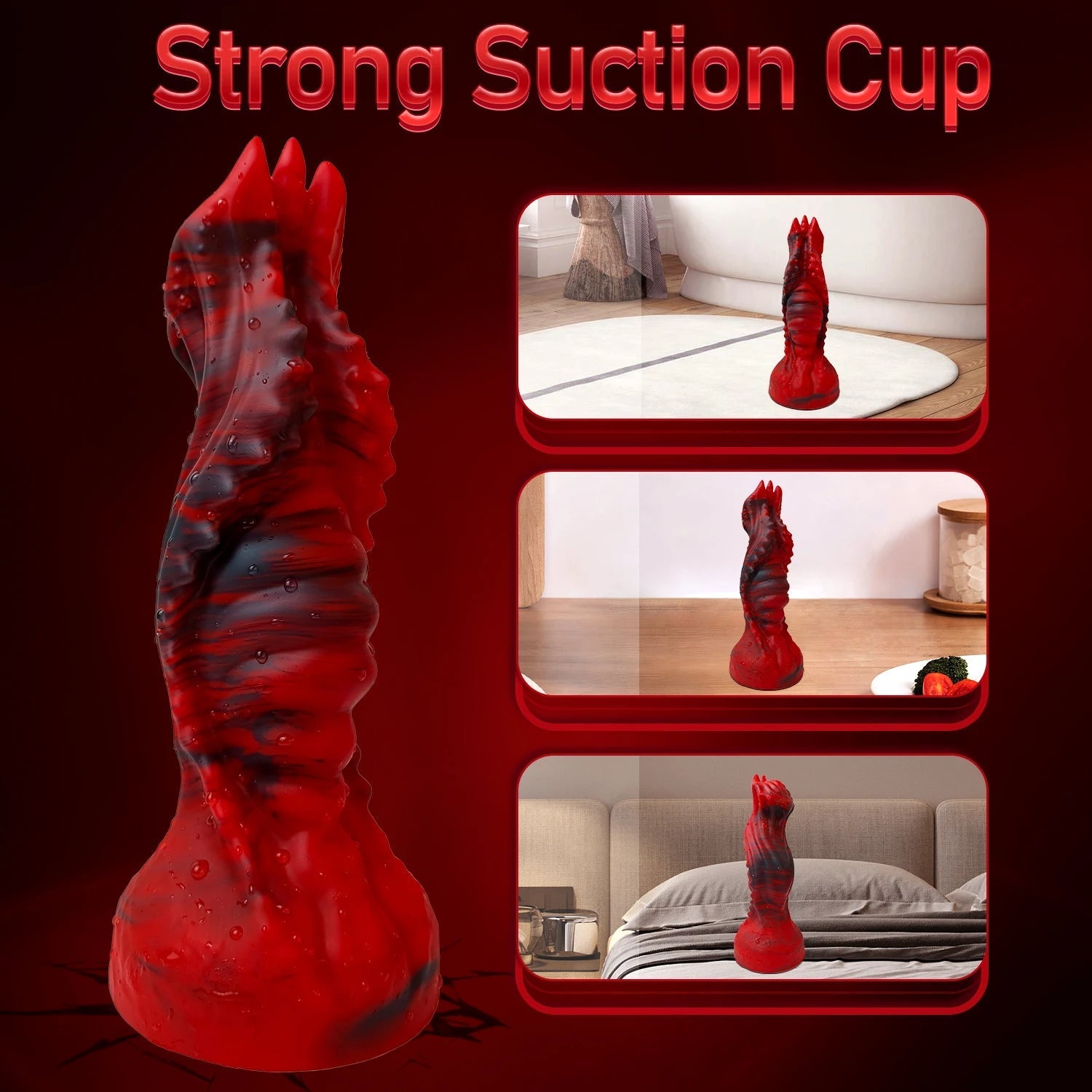 8 Inch Red Strong Suction Cup Dragon Dildo