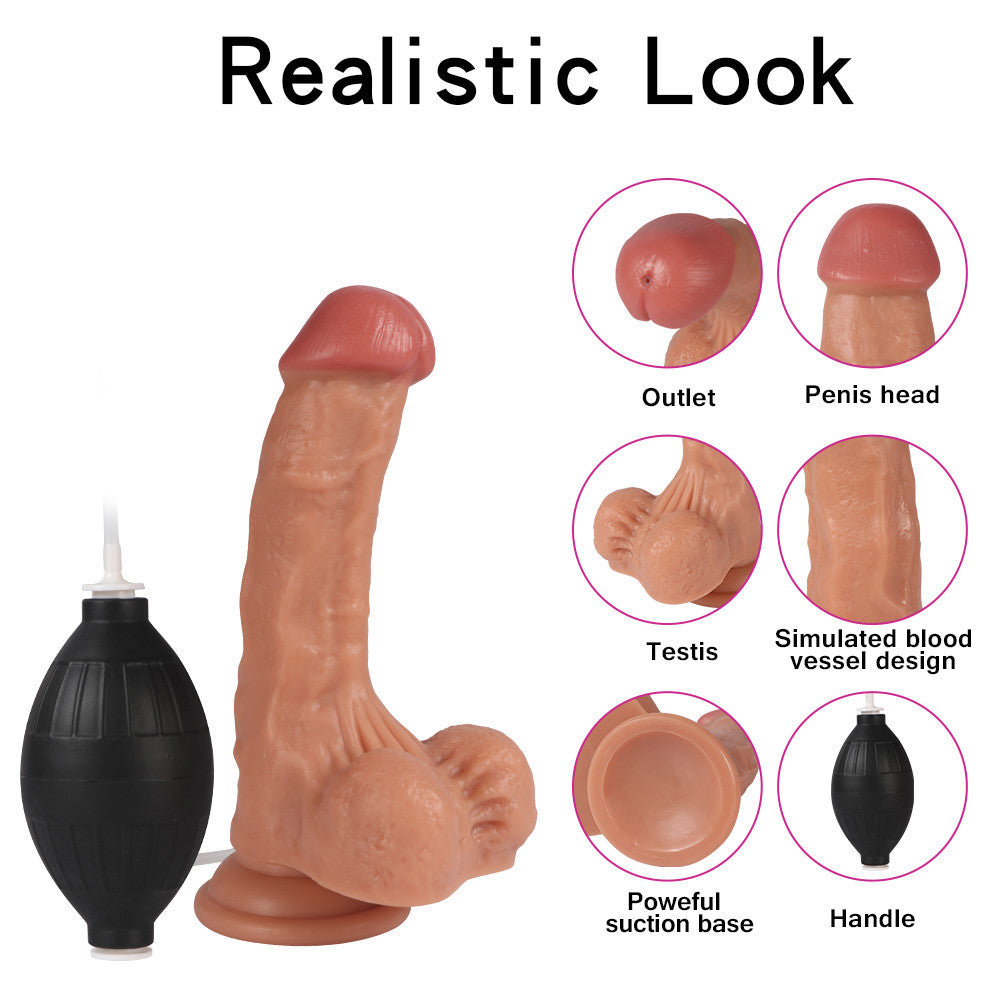 7 Inch Realistic Silicone Penis Cum Dildo
