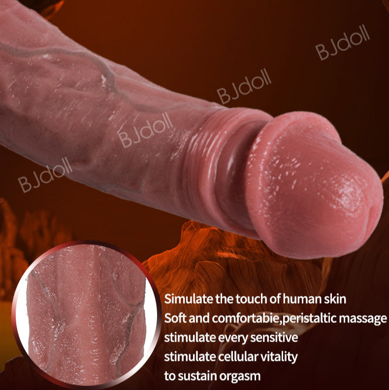 8 Inch Realistic Silicone Remote Control Thrusting Dildo