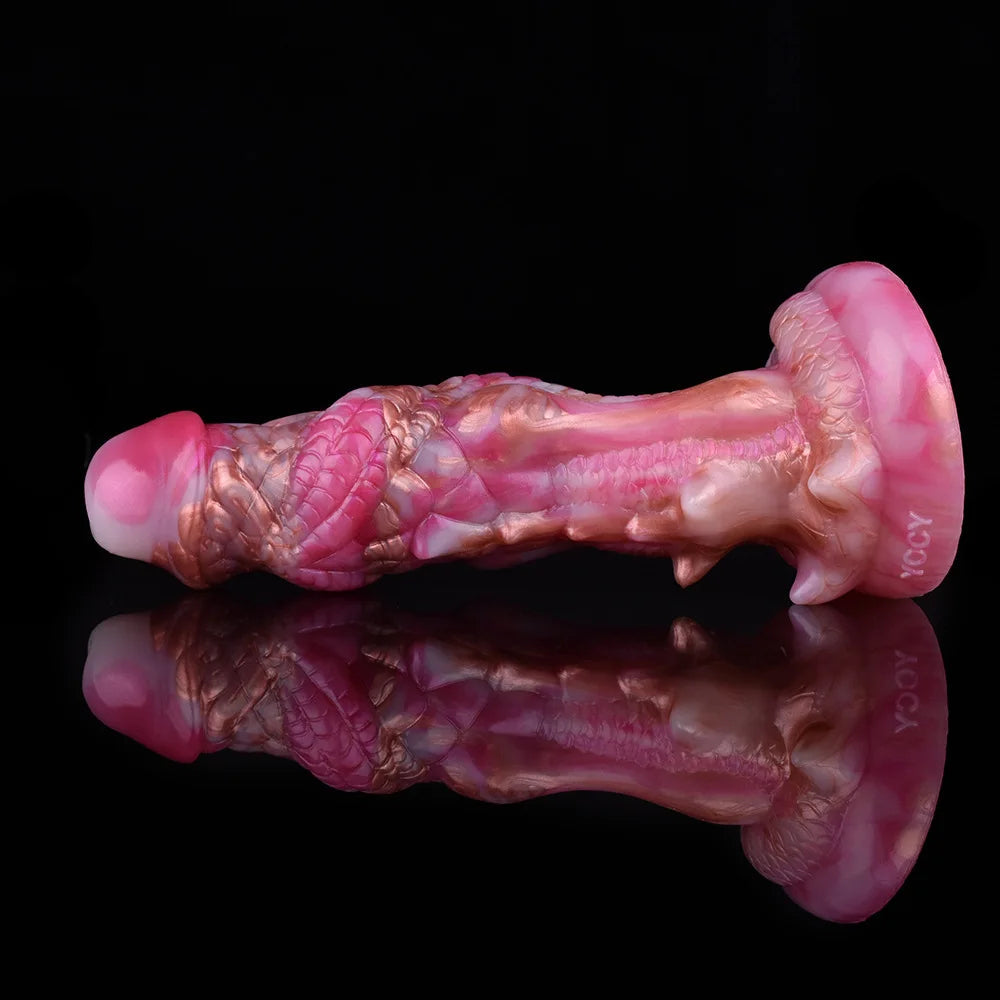 8 Inch Pink Silicone Vibrating Dragon Dildo