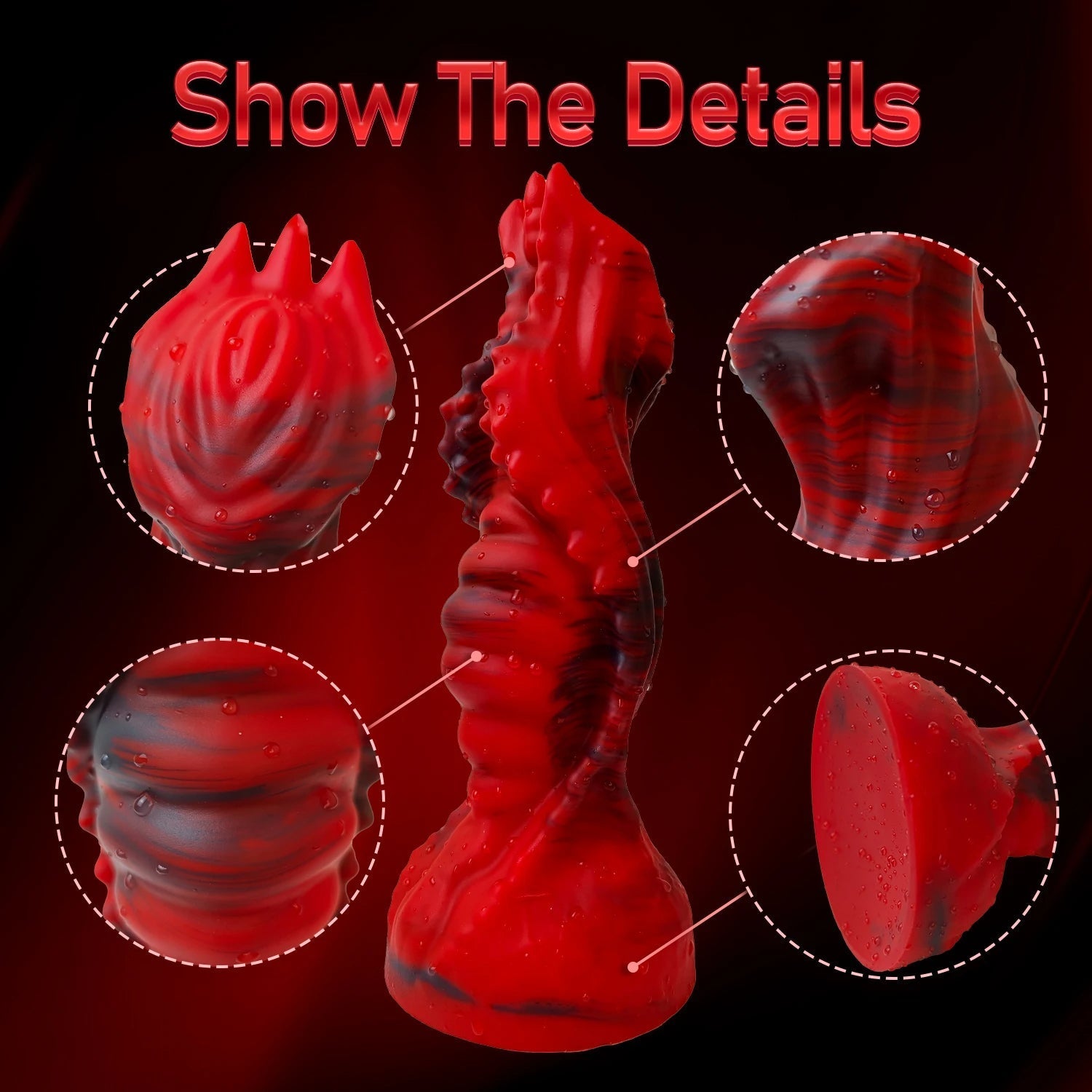 8 Inch Red Strong Suction Cup Dragon Dildo