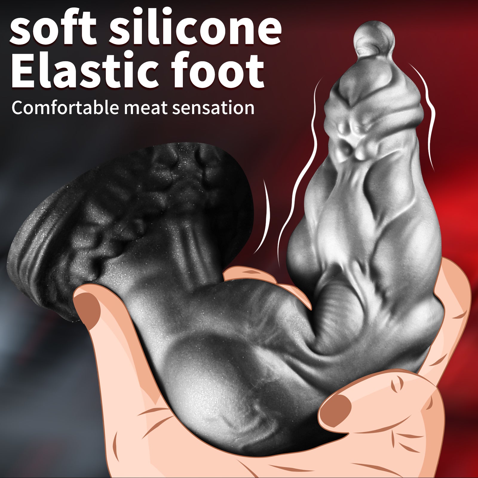 8 Inch Silver Fantasy Silicone Knot Dildo