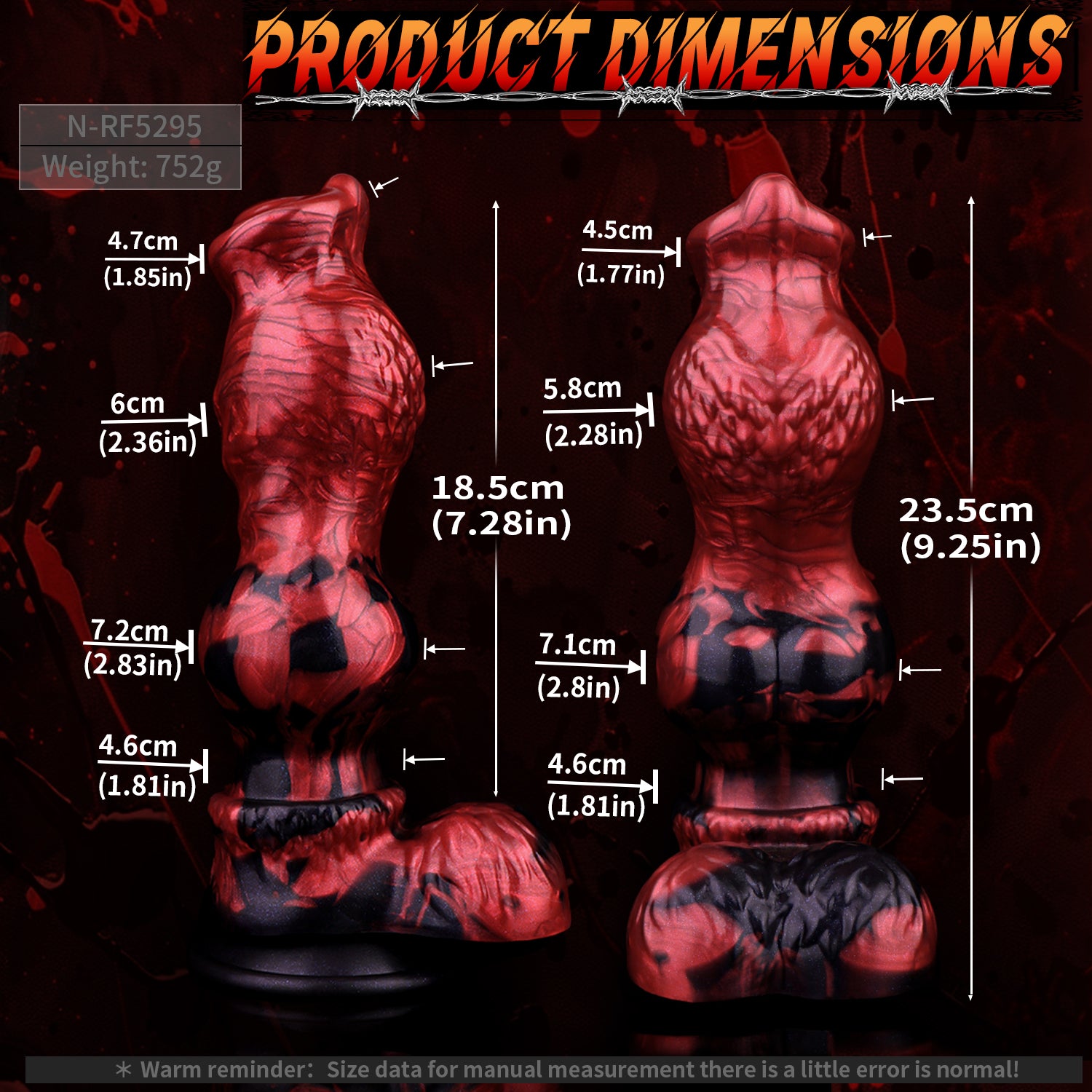 9 Inch Double Knot Monster Dog Dildo