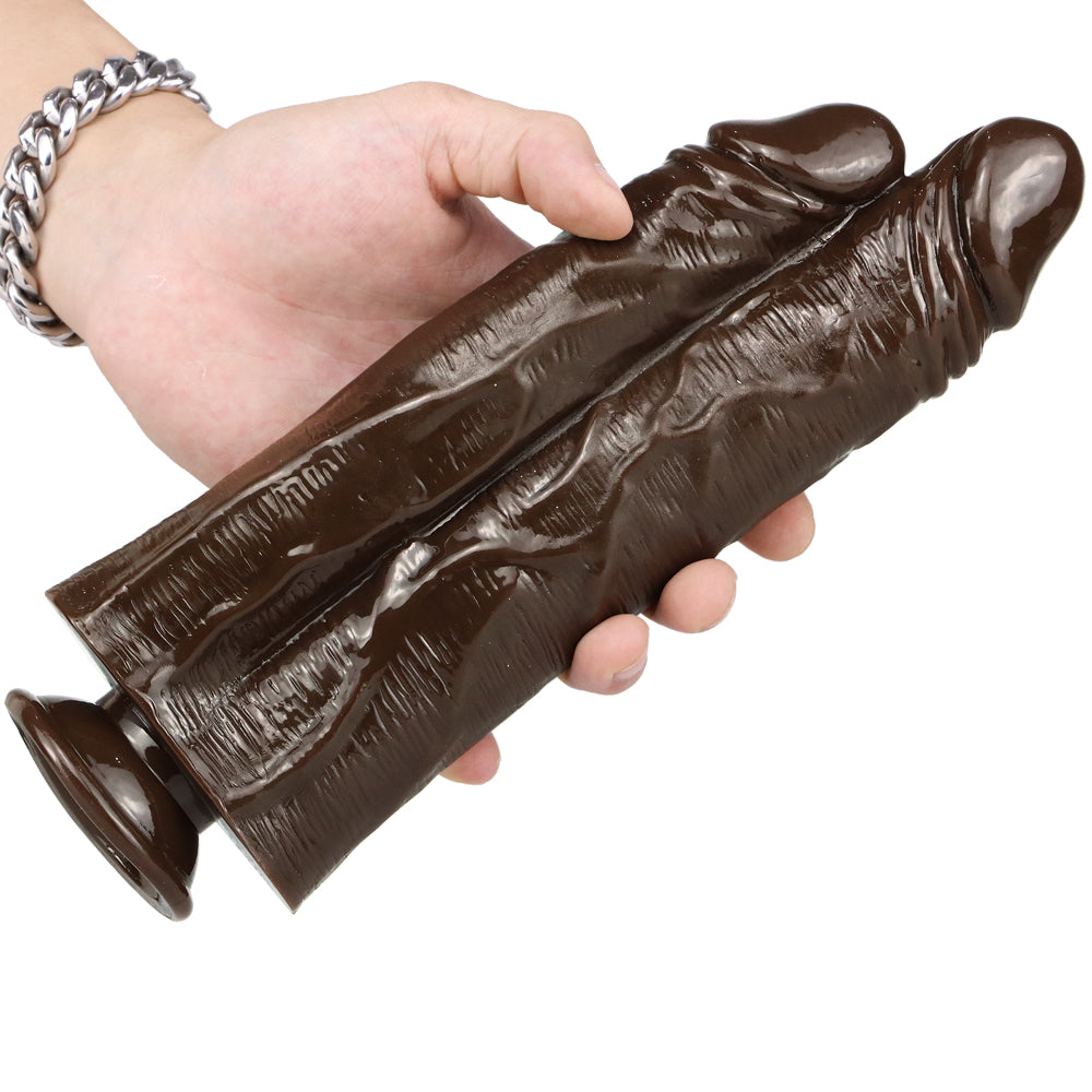 10 Inch Black Big Double Penetration Dildo