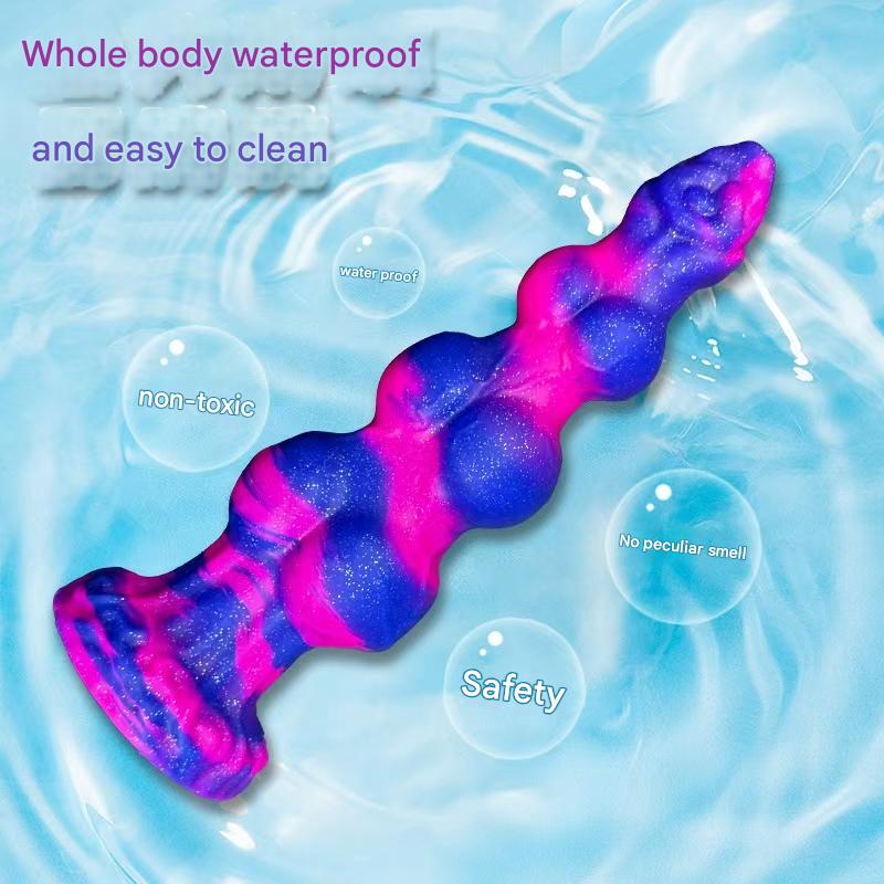 Huge Colorful Glitter Wolf Knot Dildo
