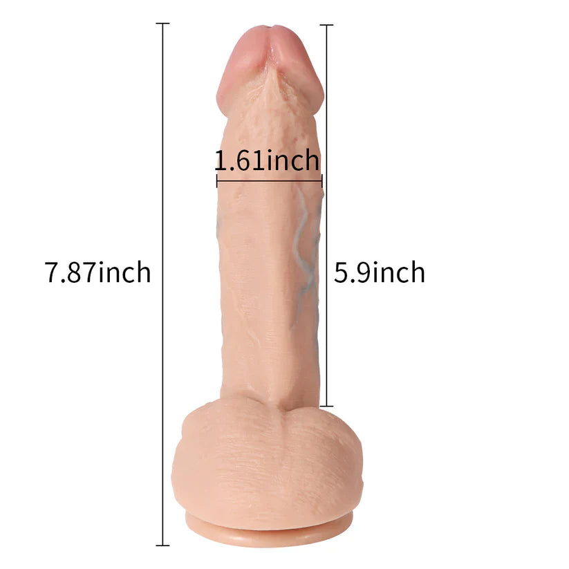 7 Inch White Soft Silicone Realistic Dildo