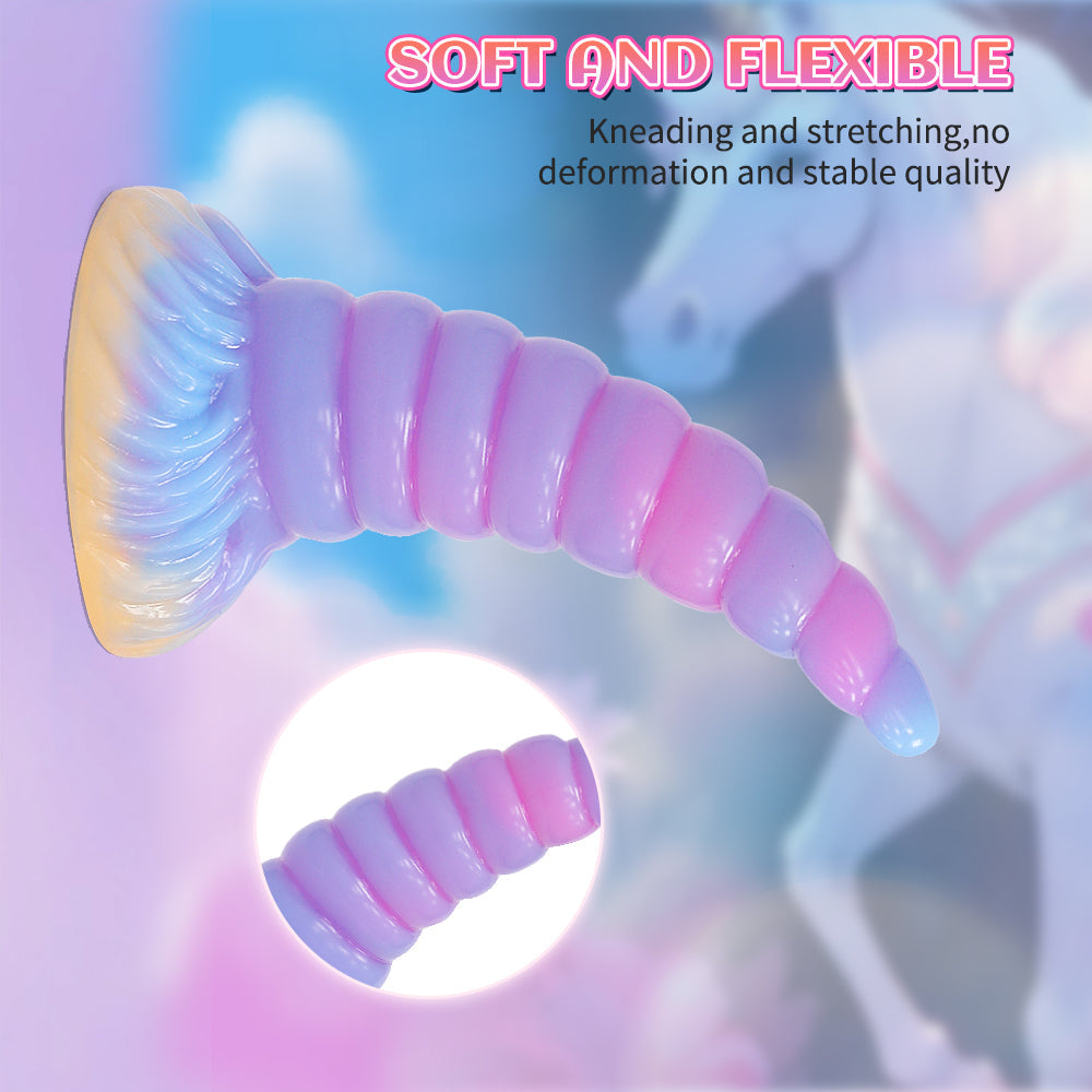 7 Inch Silicone Unicorn Glow In The Dark Dildo