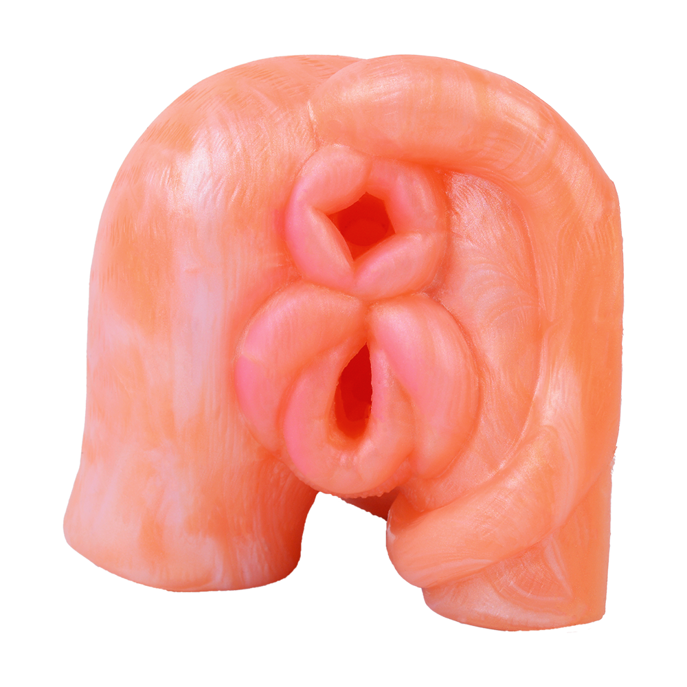 Orange Silicone Vibrating Pig Butt Male Masturbator