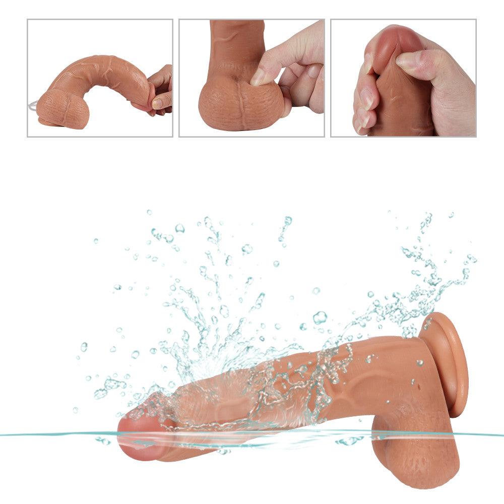 8 Inch Realistic Silicone Squirting Dildo