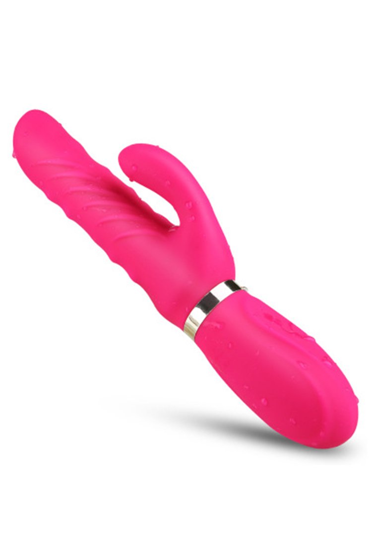 Mizzzee Rechargeable Silent Rabbit Vibrator Clitoral Stimulator Rose Red / Whorl