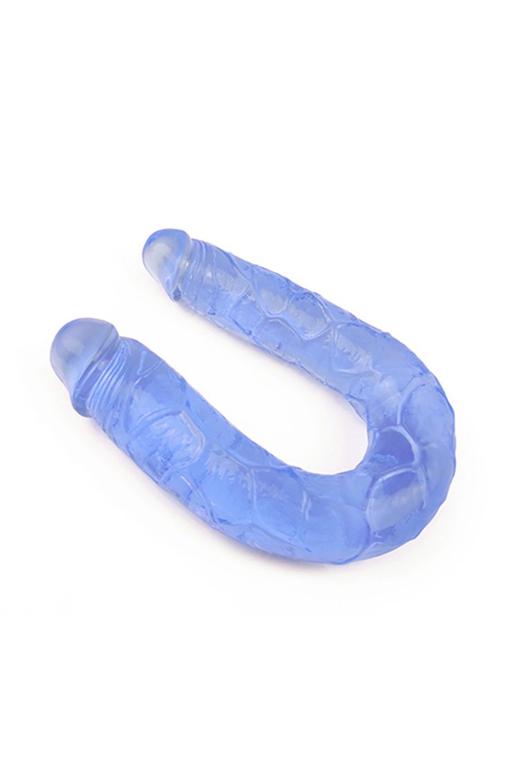 Baile Double-Ended Crystal Tpr Jelly Realistic Dildo Short+Blue