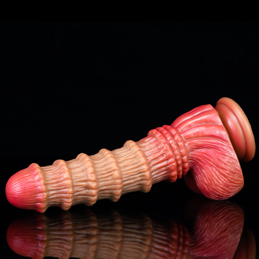 Bamboo Ribbed Fantasy Silicone Dildo