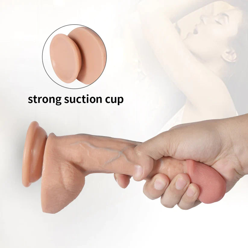 7 Inch White Soft Silicone Realistic Dildo