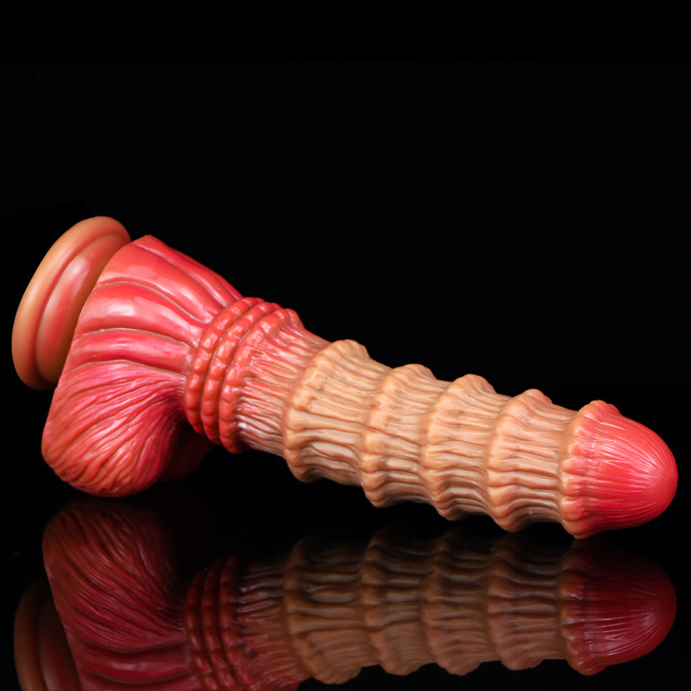 Bamboo Ribbed Fantasy Silicone Dildo