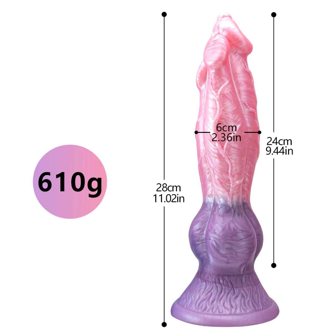 11 Inch Mutant Three Head Big Dog Dildo—Various colors