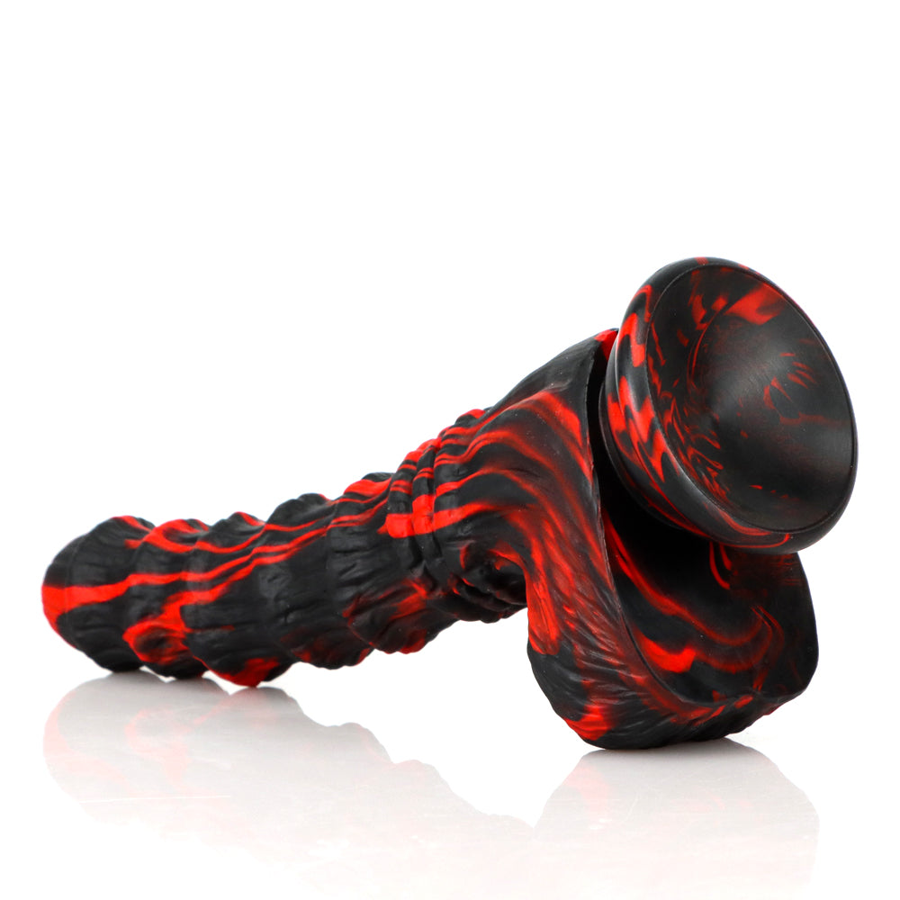 Dark Bamboo Ribbed Silicone Fantasy Dildo