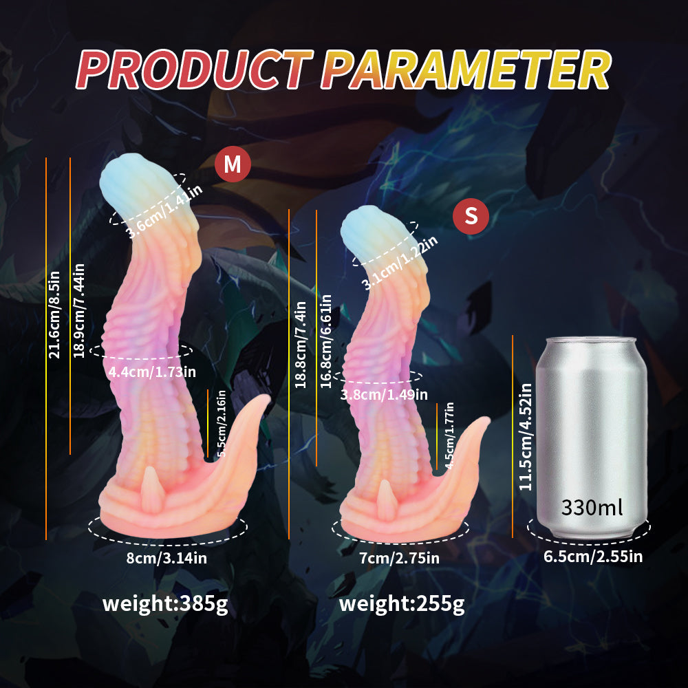 Rainbow Luminous Anal Alien Dragon Dildo