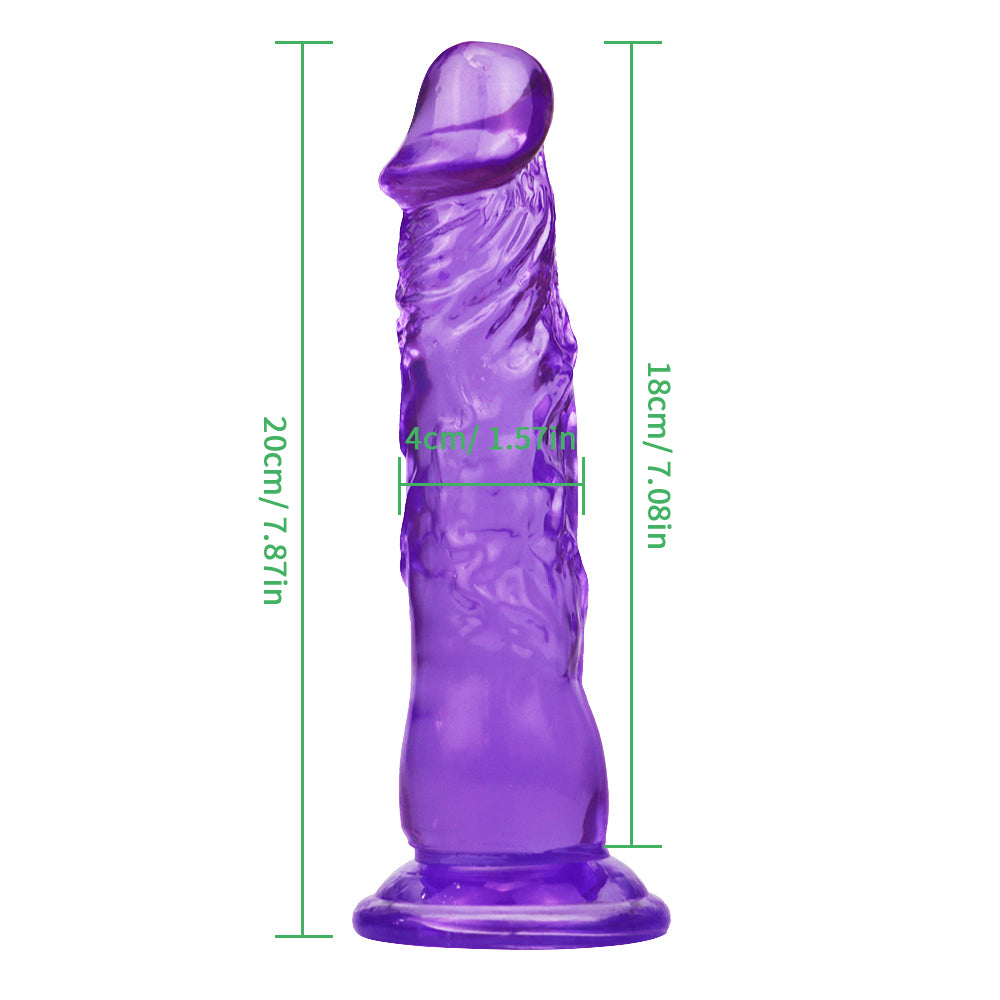 8 Inch Purple Clear Jelly Dildo