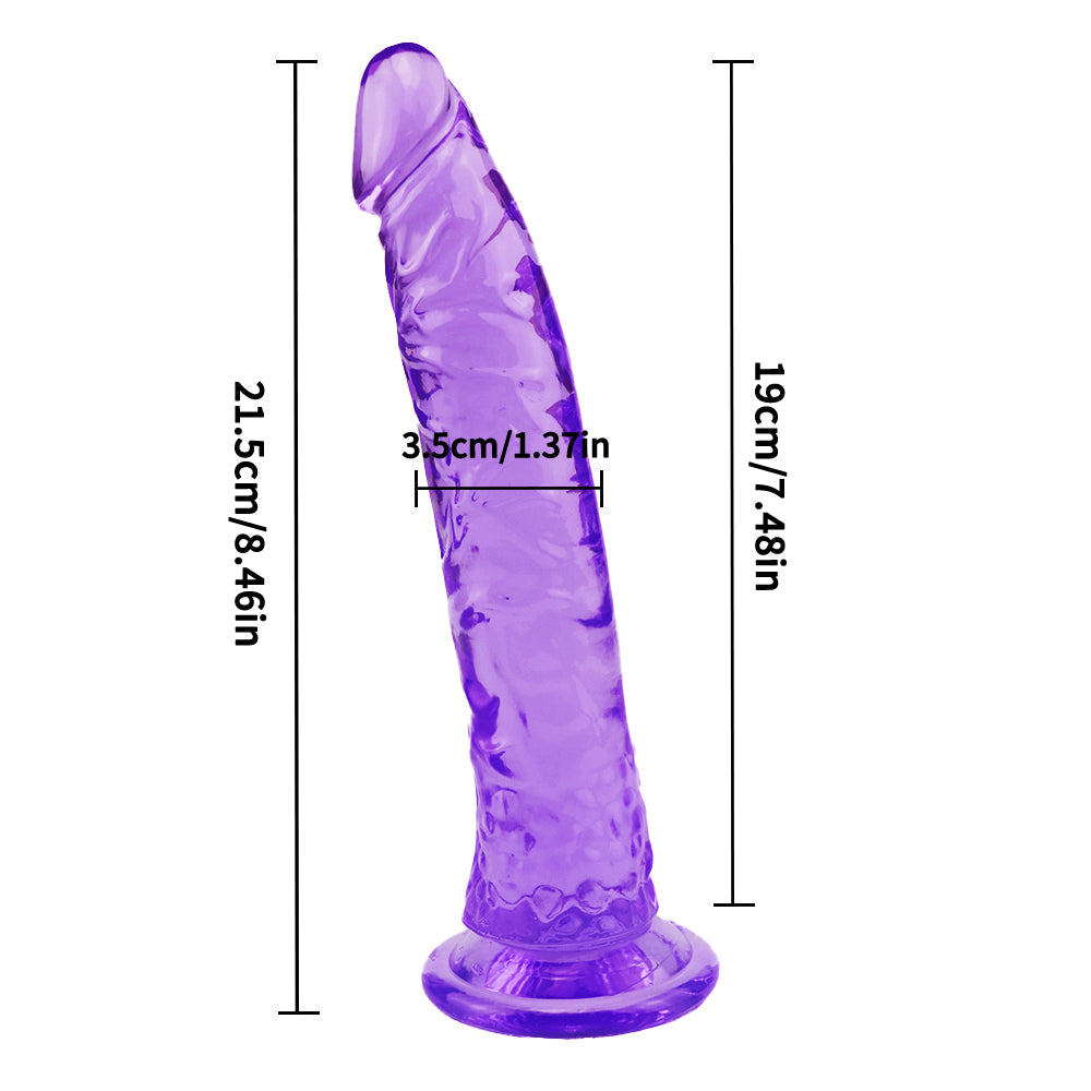 Purple Transparent 8 Inch Jelly Dildo