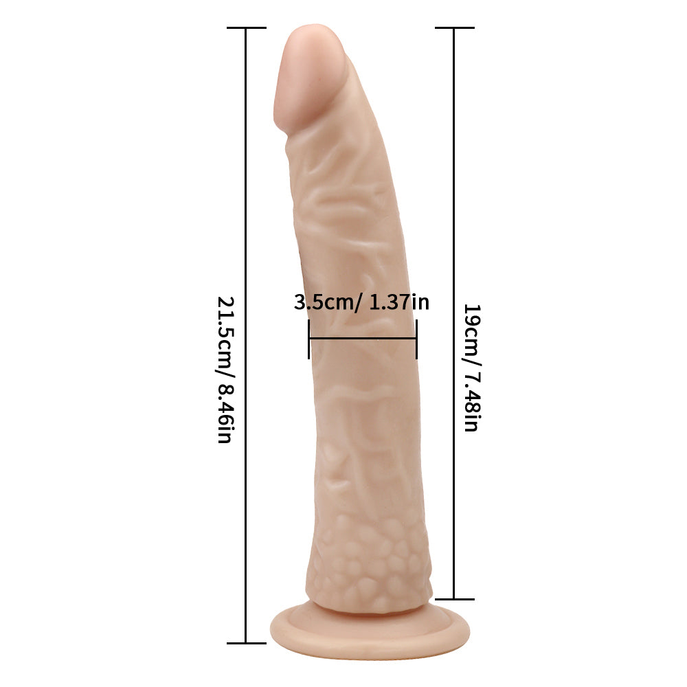 8 inch skintone dildo curved