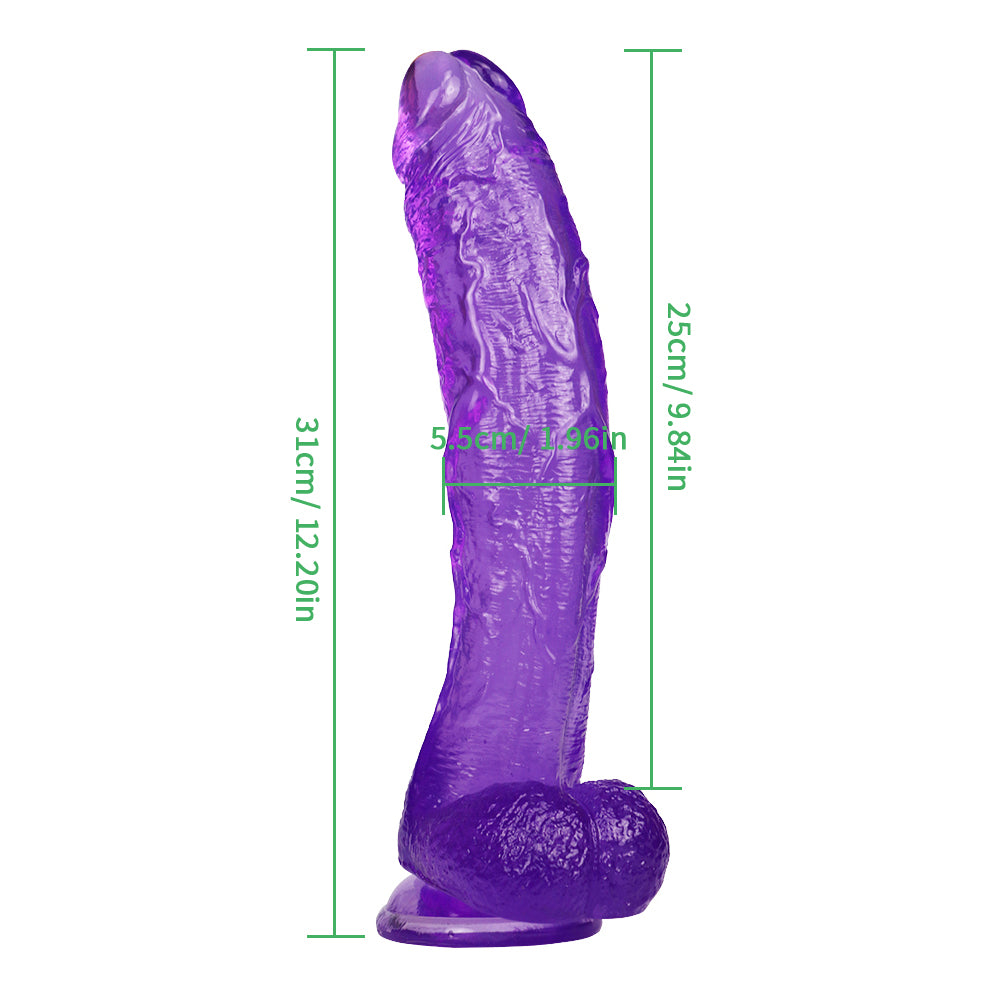 10 Inch Purple Wearable Big Jelly Dildo