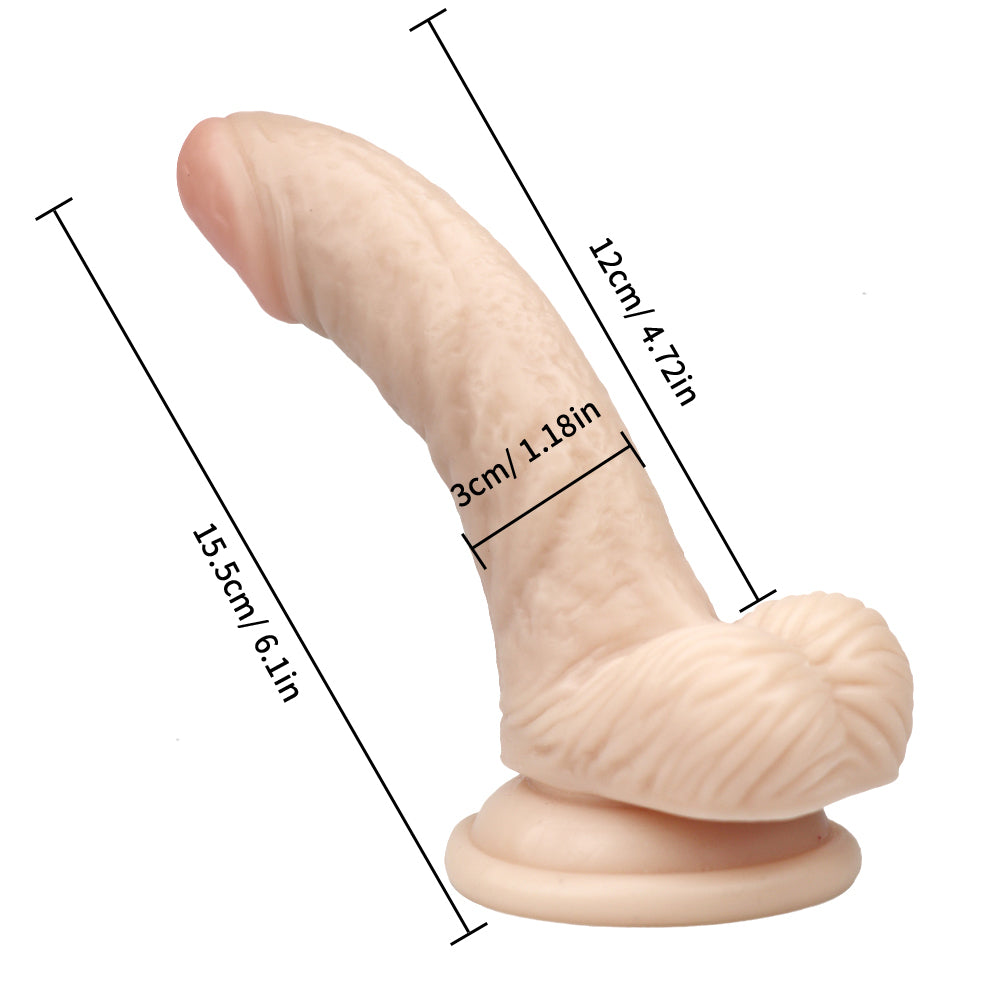 5 Inch White Curved G Spot Small Dildo