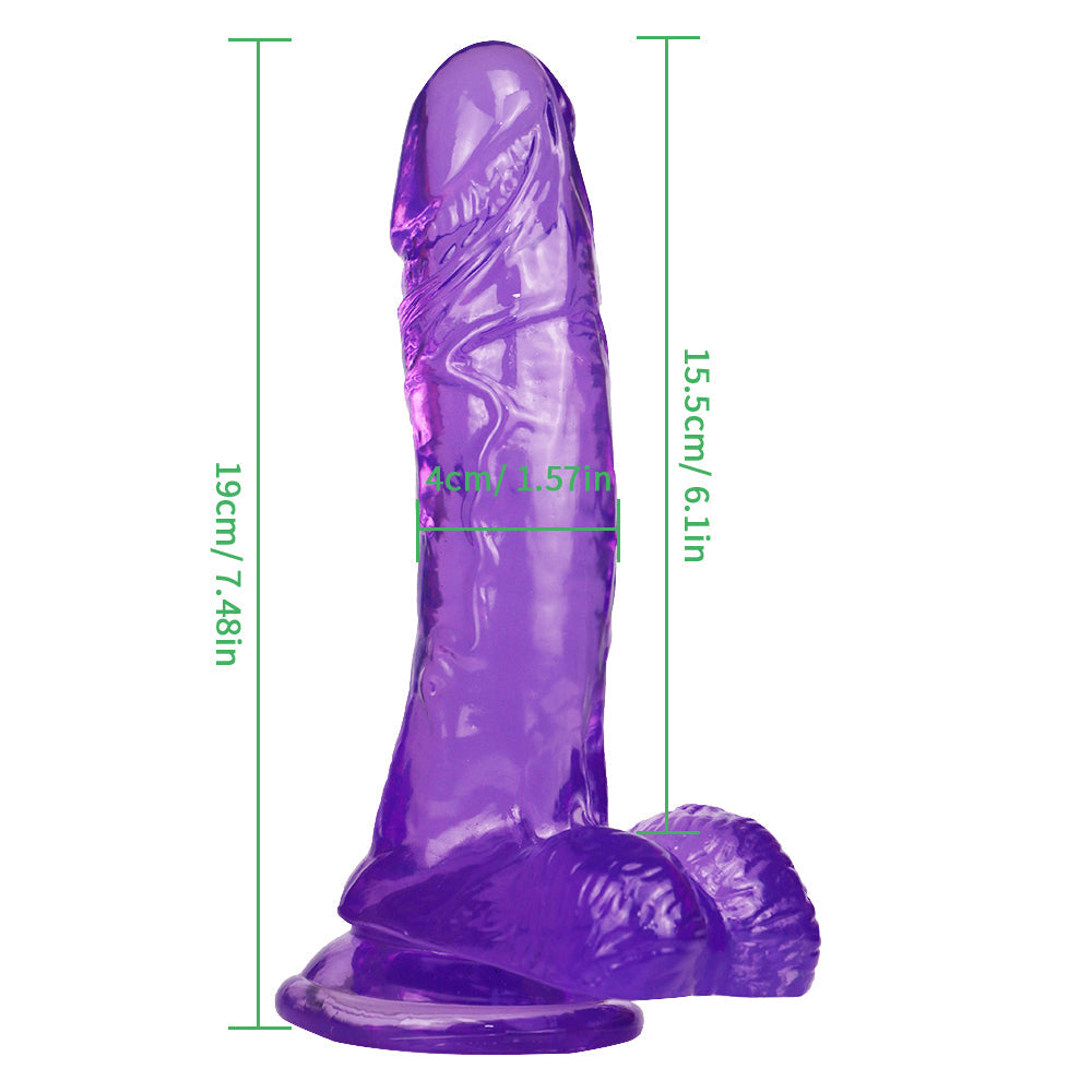 7 Inch Purple Realistic Jelly Dildo