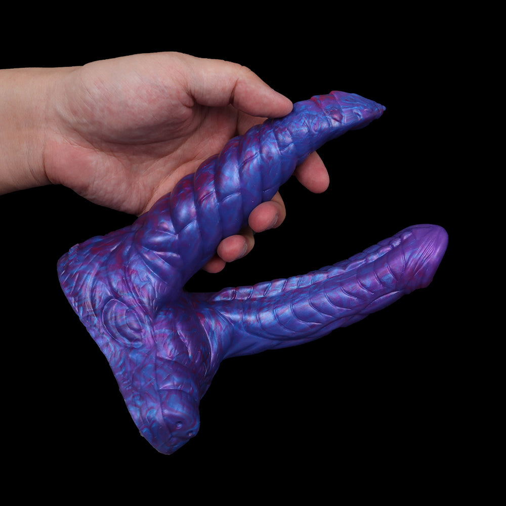 Purple Fantasy Monster Double Penetration Dildo