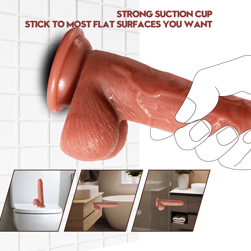 7.2 Inch Silicone Suction Realistic Dildo