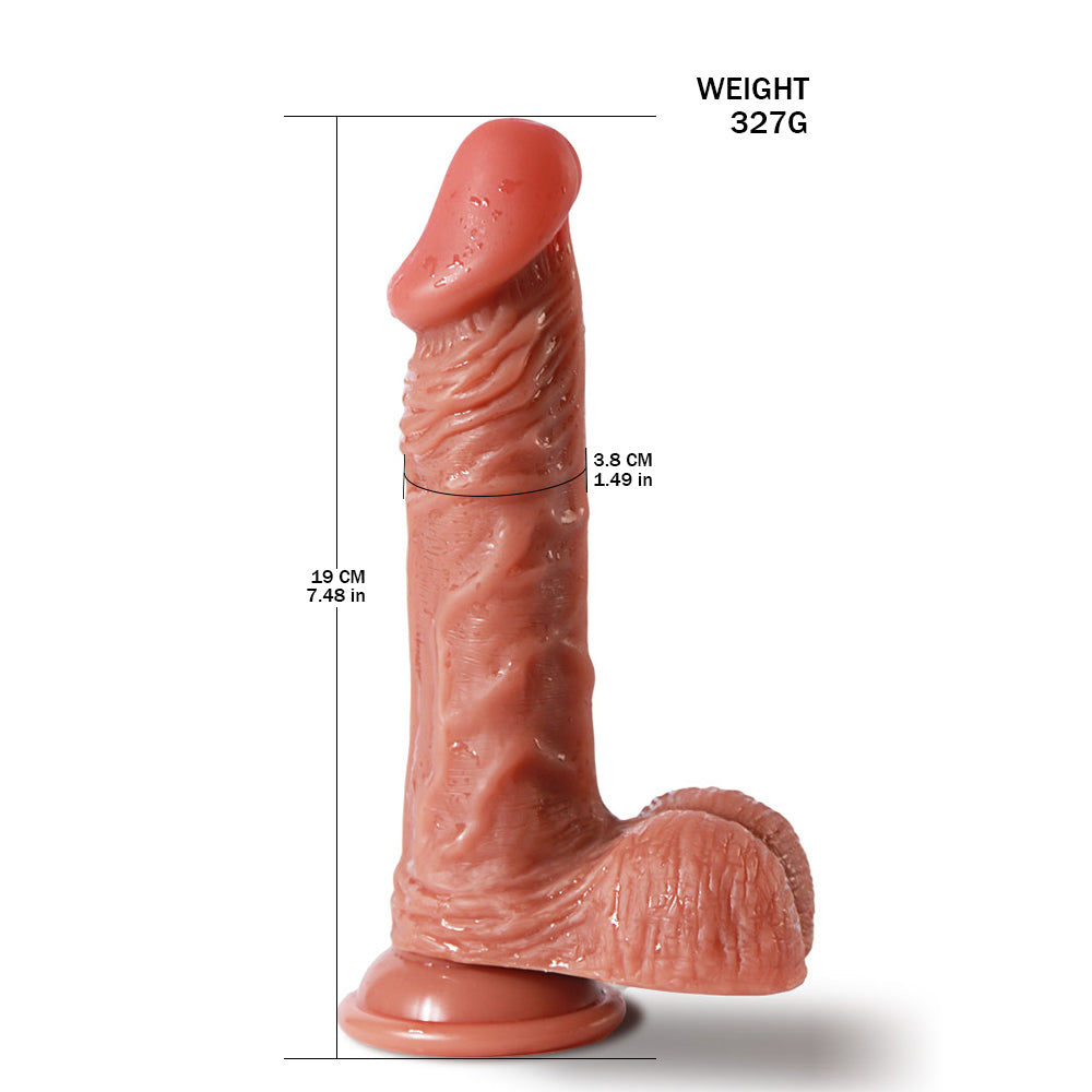 7 Inch Vein Texture Realistic Dildo With Balls
