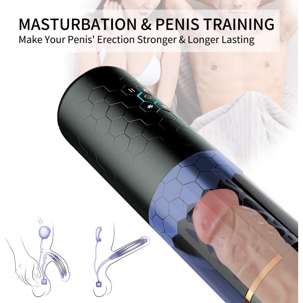 Black Hands Free Rotating Retractable Masturbator