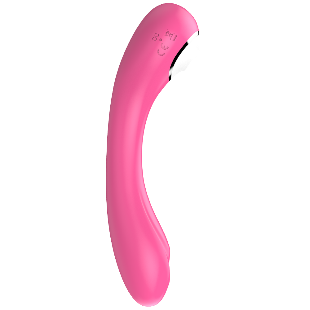 Pink Curved Double Headed Clit Sucking Vibrator