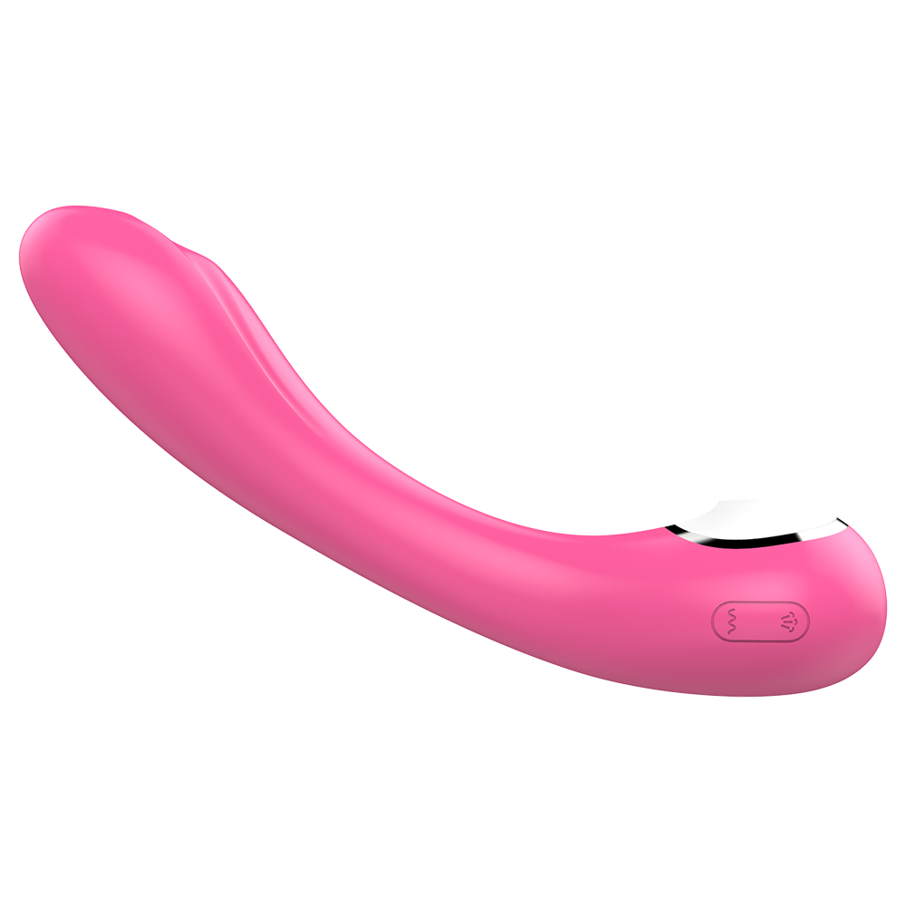 Pink Curved Double Headed Clit Sucking Vibrator