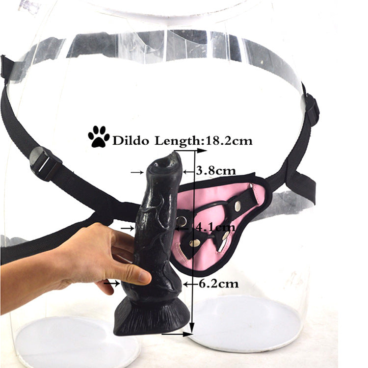 6 Inch Beginner Black Strap On Dog Dildo