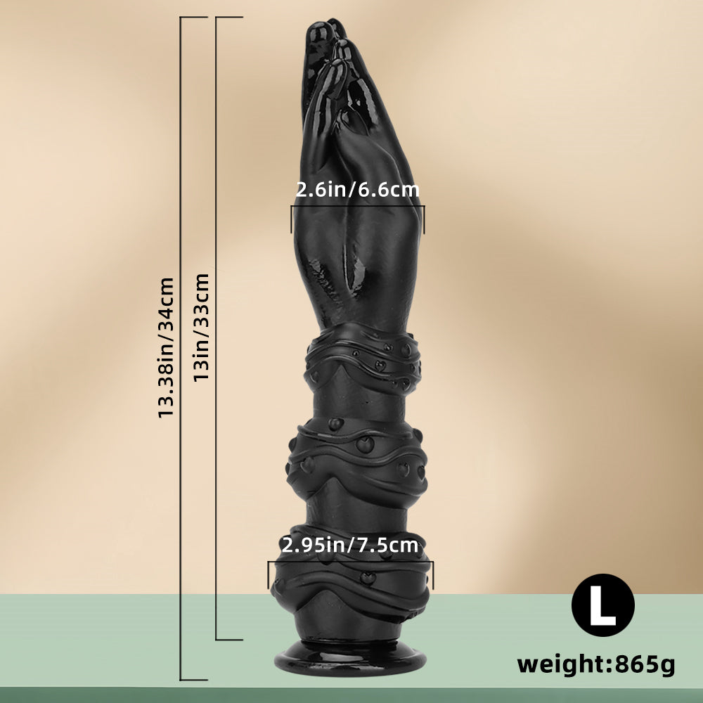 13 Inch Length Black Hand Fist Anal Dildo