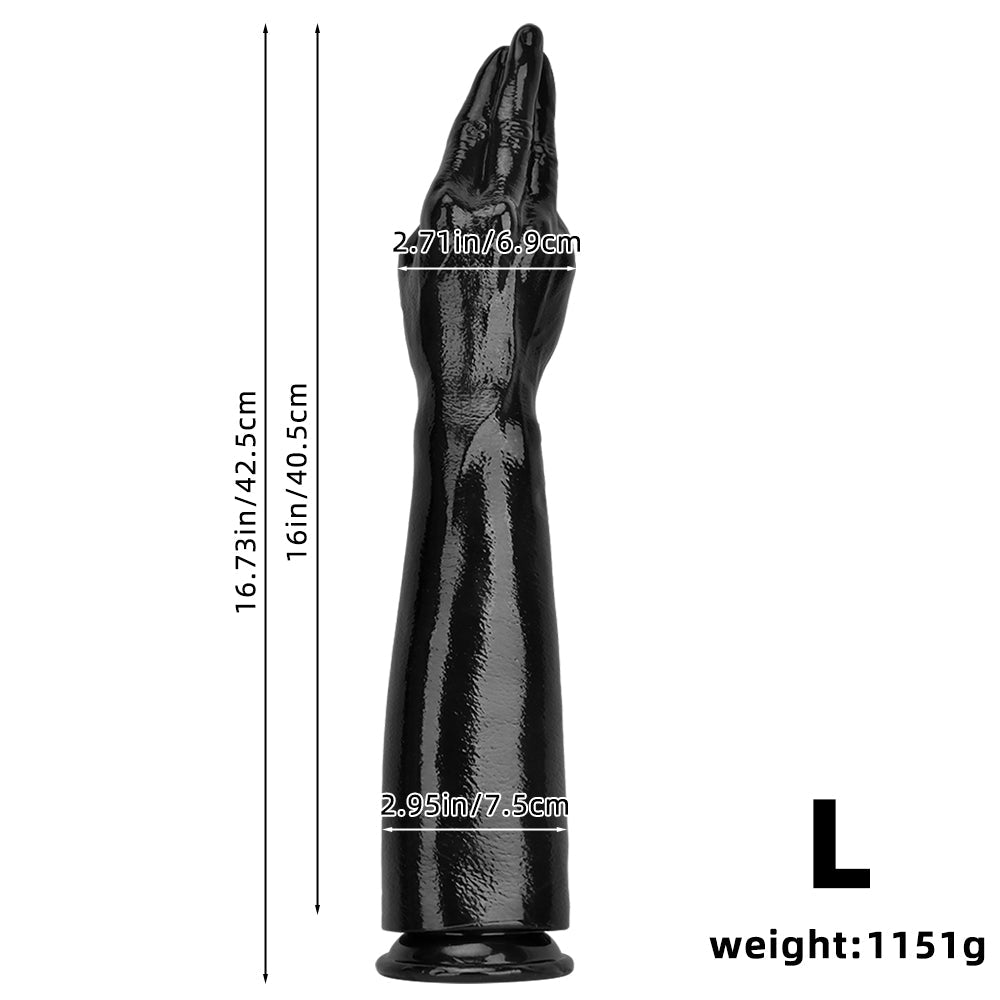 Black Realistic Extra Long Hand Fist Dildo