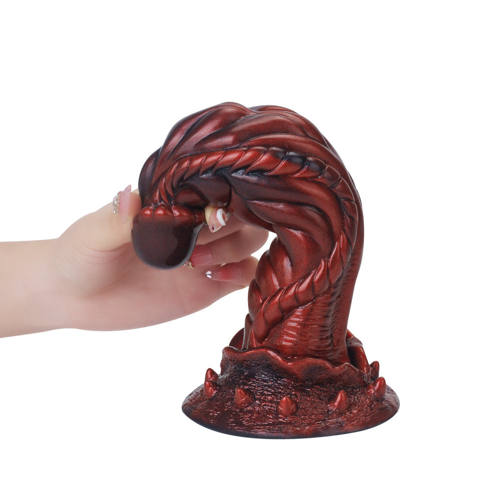 8 Inch Red Textured Fantasy Dragon Dildo