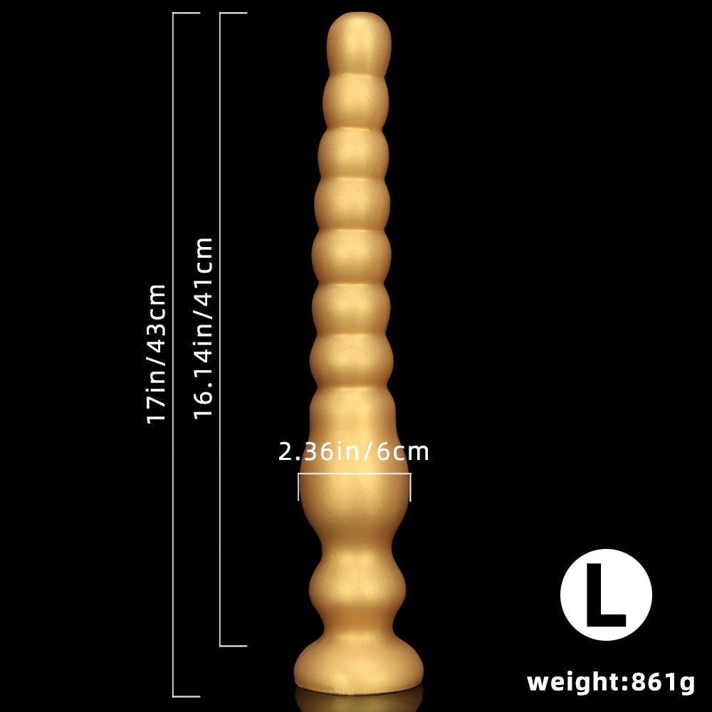 Gold Silicone Anal Beaded Custom Dildo